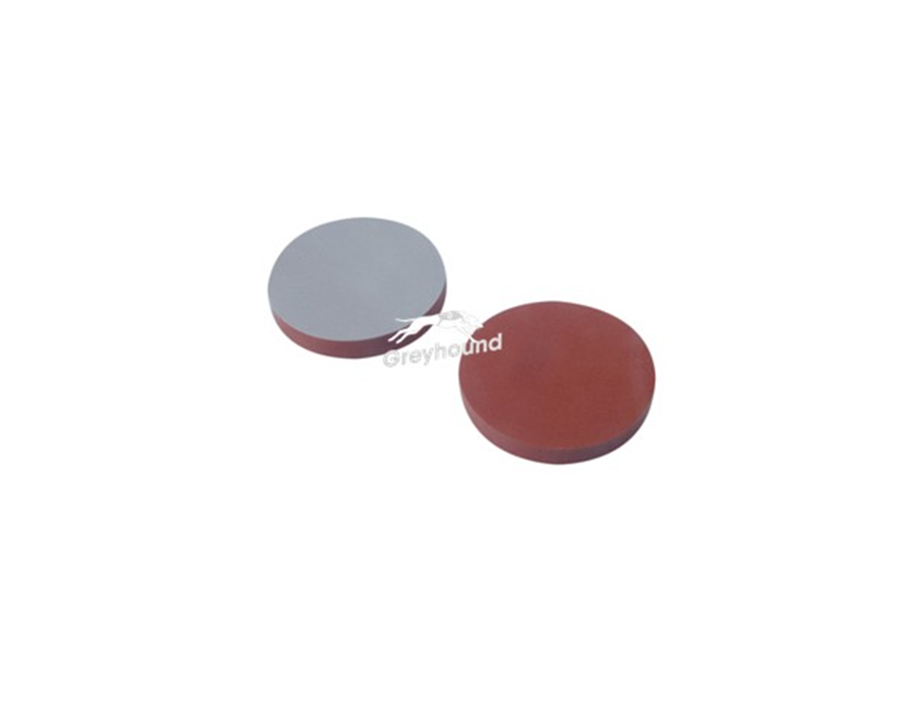 Picture of High Temperature PTFE/Red Silicone Septa, 17.5mm x 3mm, for 18mm Magnetic Screw Caps, (Shore A 55)